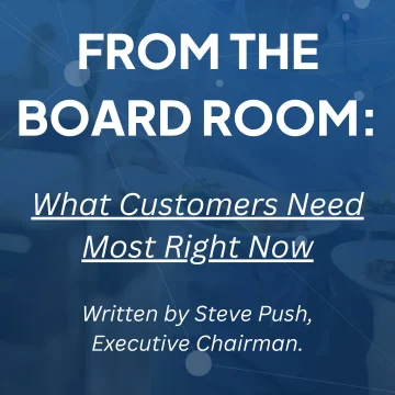 Executive boardroom message about current customer needs in the food distribution and wholesale supply industry landscape.