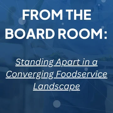 Board room discussion on modernizing foodservice operations and converging food supply landscape for wholesale distributors and food suppliers.